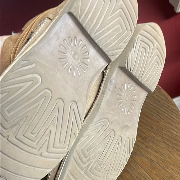 UGG Tan Ankle Boots with Plush Fleece Lining - Picture 13 of 15